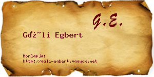 Gáli Egbert névjegykártya